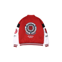 W.Essentiéls x Alter ego Obelisk Collegiate Varsity jacket Foxblood/Sand