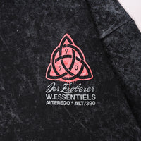 W.Essentiéls x Alter ego Runes Oversize Hoodie Acid Wash Noir Black