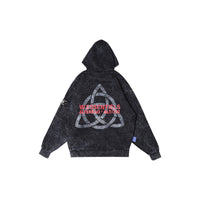 W.Essentiéls x Alter ego Runes Oversize Hoodie Acid Wash Noir Black