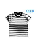 W.Essentiels Kids Boxy Cut Tee Logo Stripe Black/White