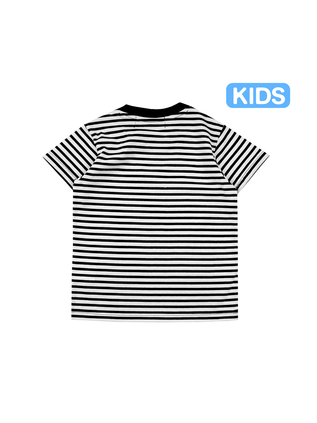 W.Essentiels Kids Boxy Cut Tee Logo Stripe Black/White