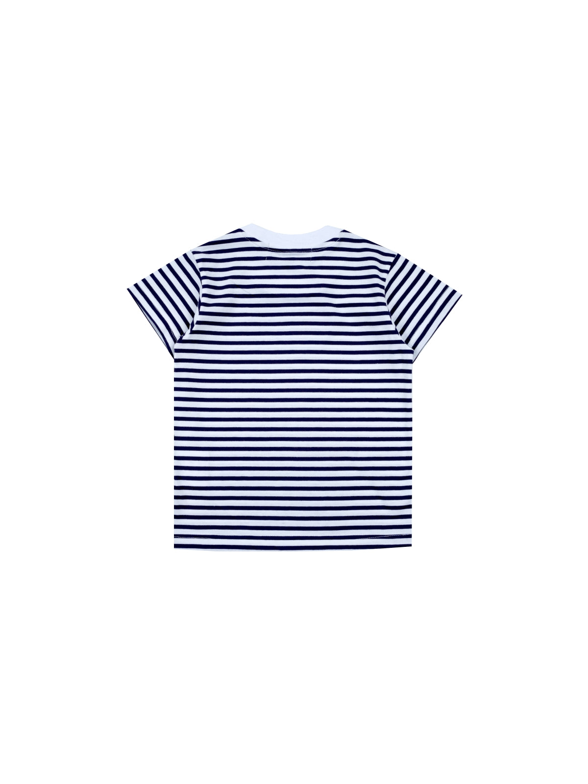 W.Essentiels Kids Boxy Cut Tee Logo Stripe Navy/White