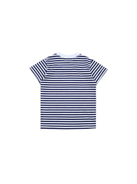 W.Essentiels Kids Boxy Cut Tee Logo Stripe Navy/White