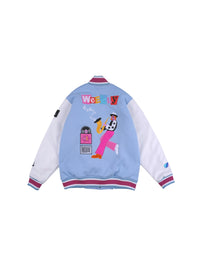 W.Essentiels x Kevinswork Weekly Essentiels Varsity Jacket North Carolina/White