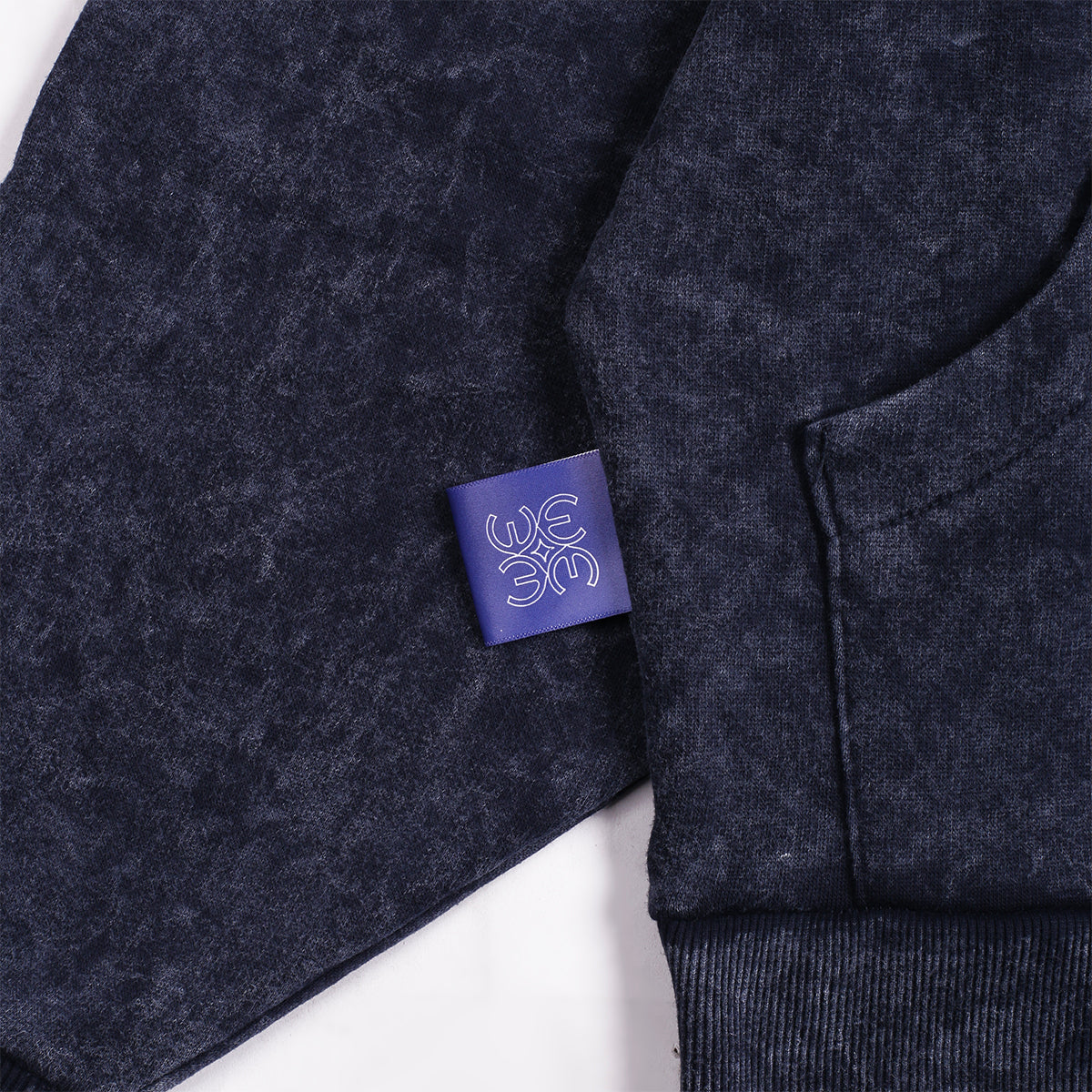 W.Essentiels Label Bleu Affinity Ref-7326 Hoodie Acid Wash Angelo Azzurro (Midnight Navy Base)