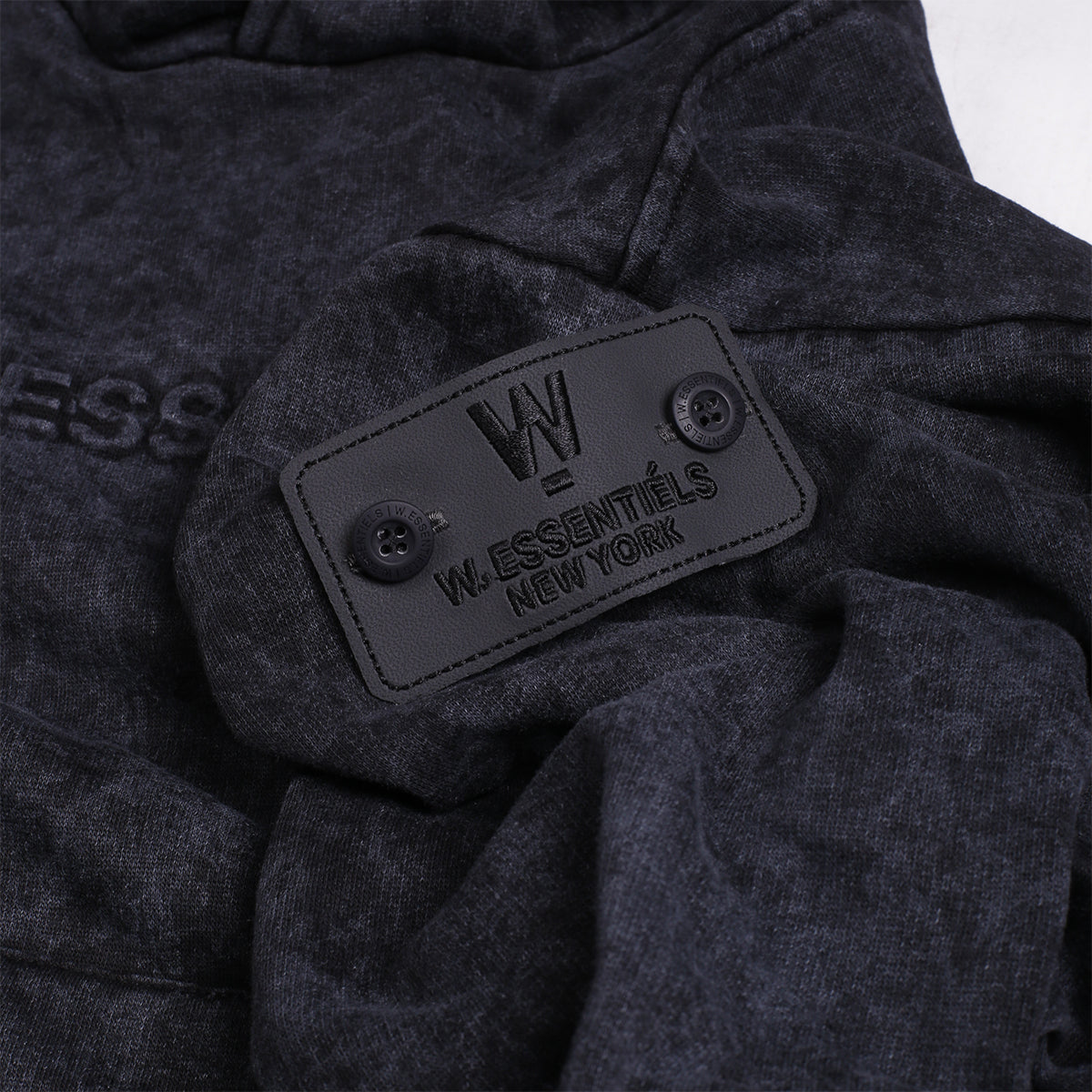 W.Essentiels Label Bleu Affinity Ref-7326 Hoodie Acid Wash Imperial Cherry Stout (Black)