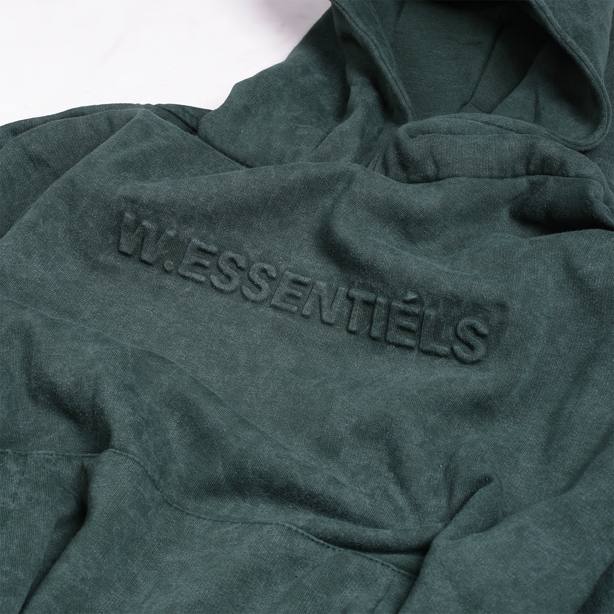 W.Essentiels Label Bleu Affinity Ref-7326 Hoodie Acid Wash Emerald Isle (Forest Green Base)