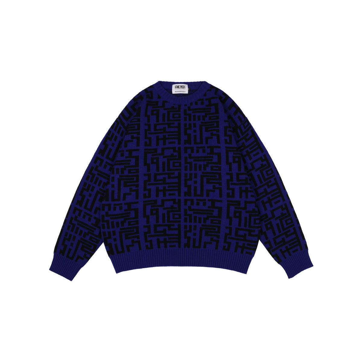 W.Essentiels x One Piece Ponelglyph Knitwear Oversize Sweater Blue