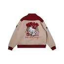 Hellokitty & W.Essentiels Kitty Fifty Collegiate Varsity Jacket Red/Sand