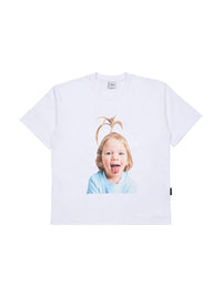 ADLV Baby Face Apple Hairboy Short Sleeve T-Shirt White