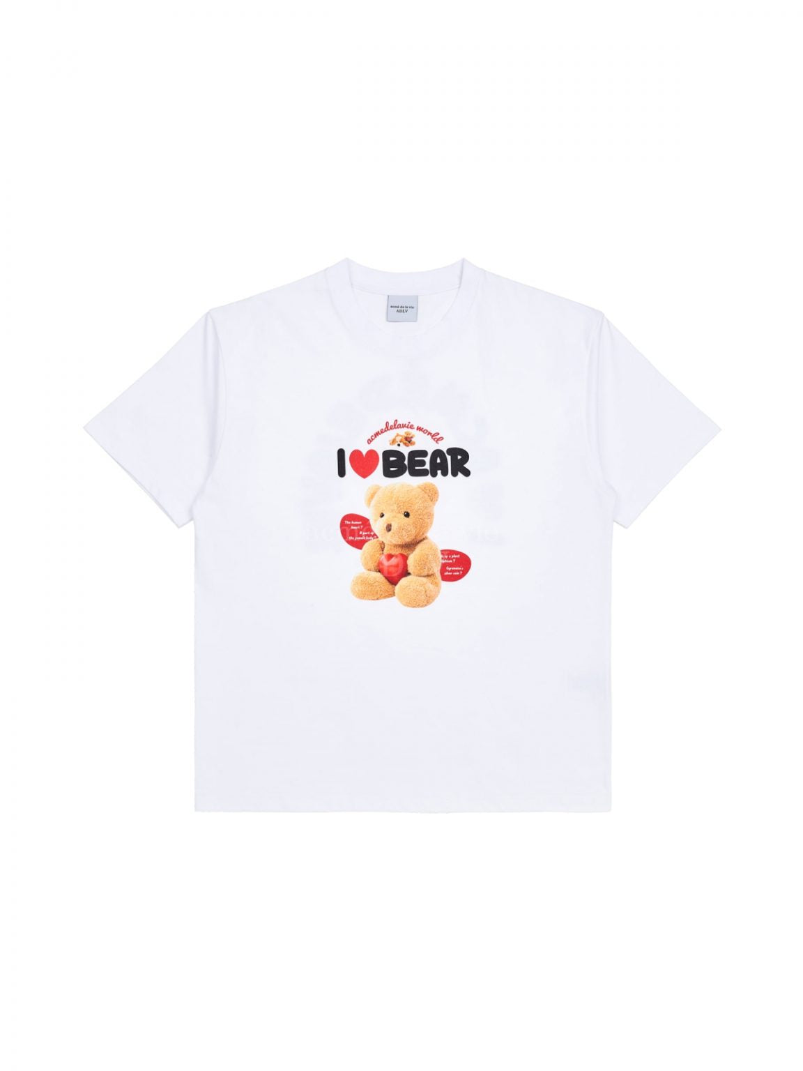 ADLV I Love Teddy Bear Short Sleeve Tee White