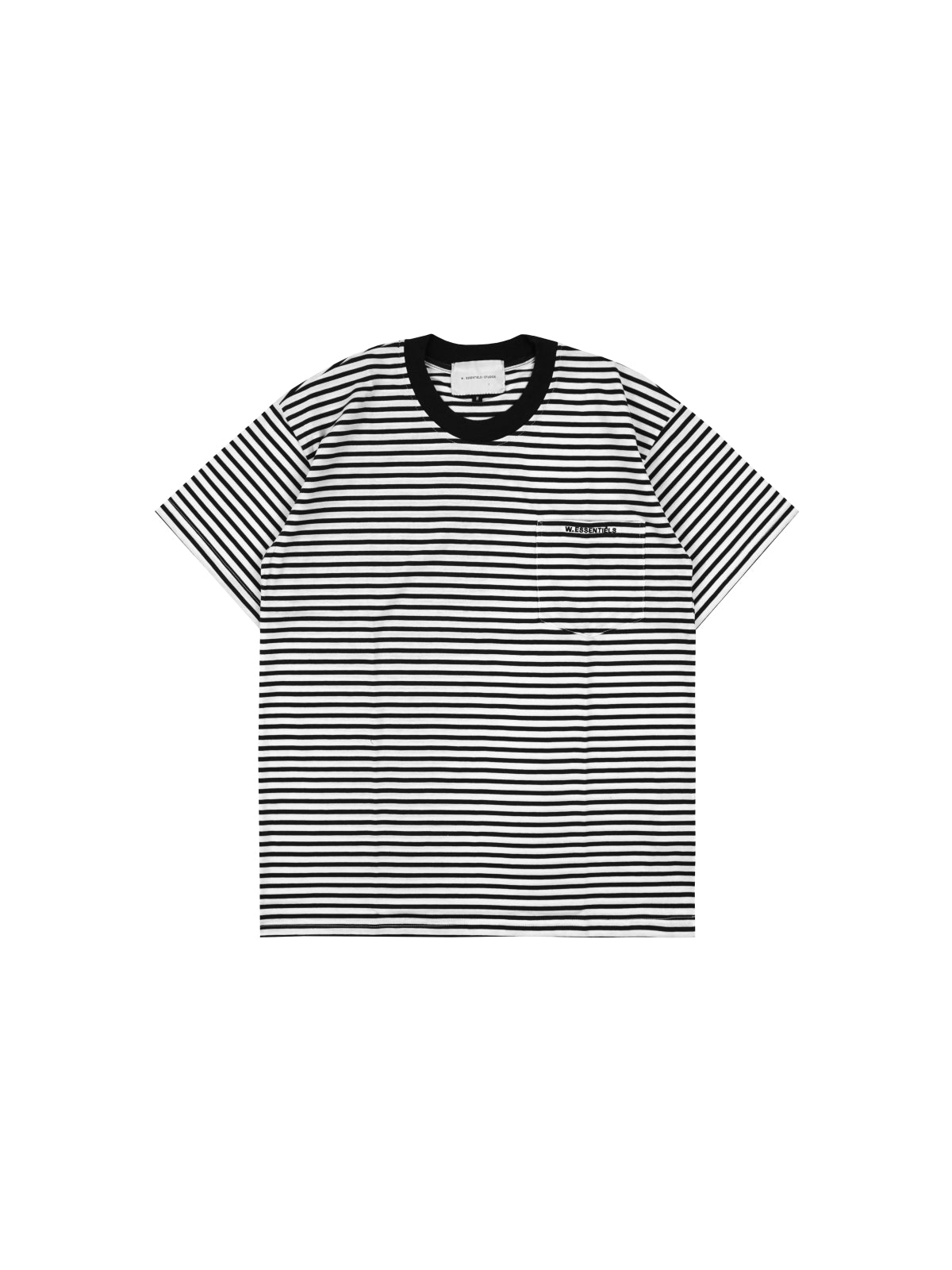 W.Essentiels Boxy Cut Pocket Tee Stripes Black White