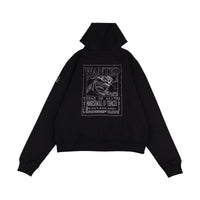 W.Essentiels X One Piece Blackbeard Wanted Poster Oversize Zip Hoodie Noir Black