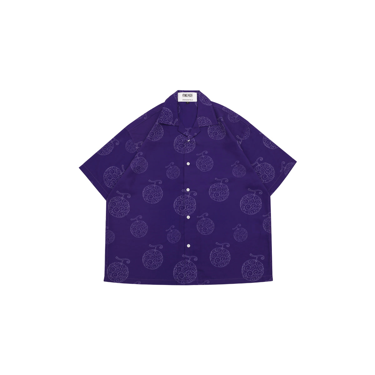 W.Essentiels x One Piece Gomu-Gomu no Mi Bowling Shirt Full Print Purple