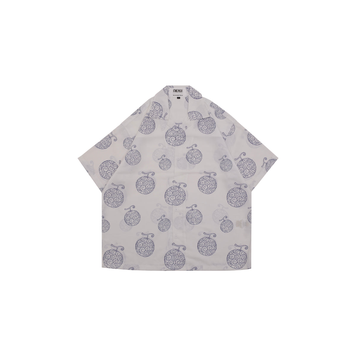 W.Essentiels x One Piece Gomu-Gomu no Mi Bowling Shirt Full Print White