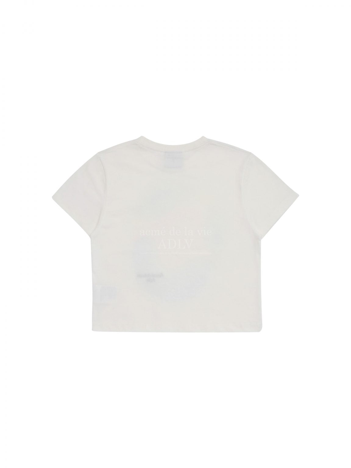 ADLV Rainbow Gradation Artwork Crop Top Short Sleeve T-Shirt Cream