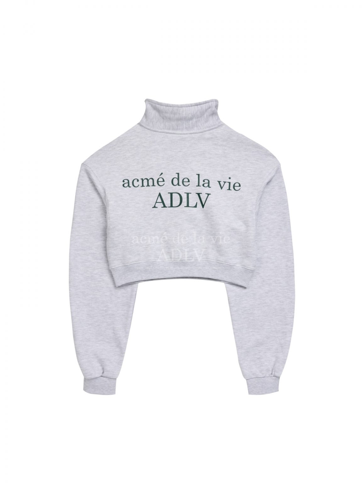 ADLV A Logo Emblem Patch Crop Top Pullover Sweat Shirt Melange