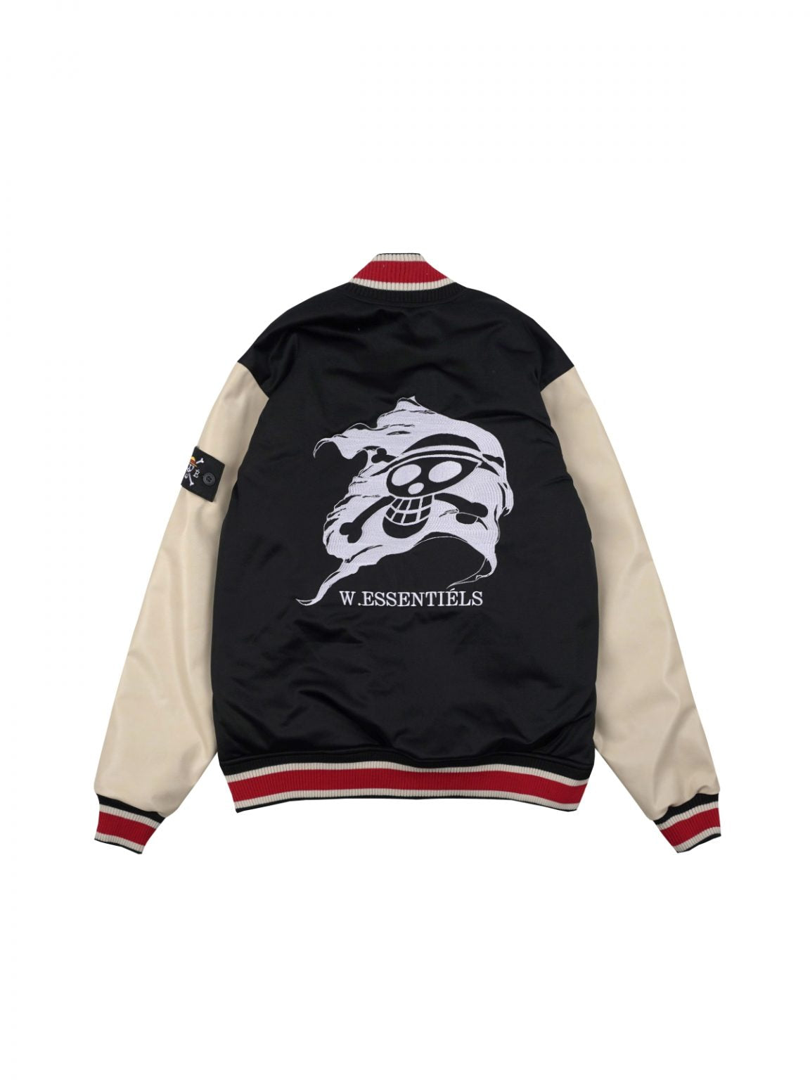 W.Essentiels x One Piece Mugiwara Flag Collegiate Varsity Jacket Noir Black/Sand