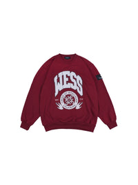 W.Essentiels Calatrava Universite Football Crewneck Foxblood