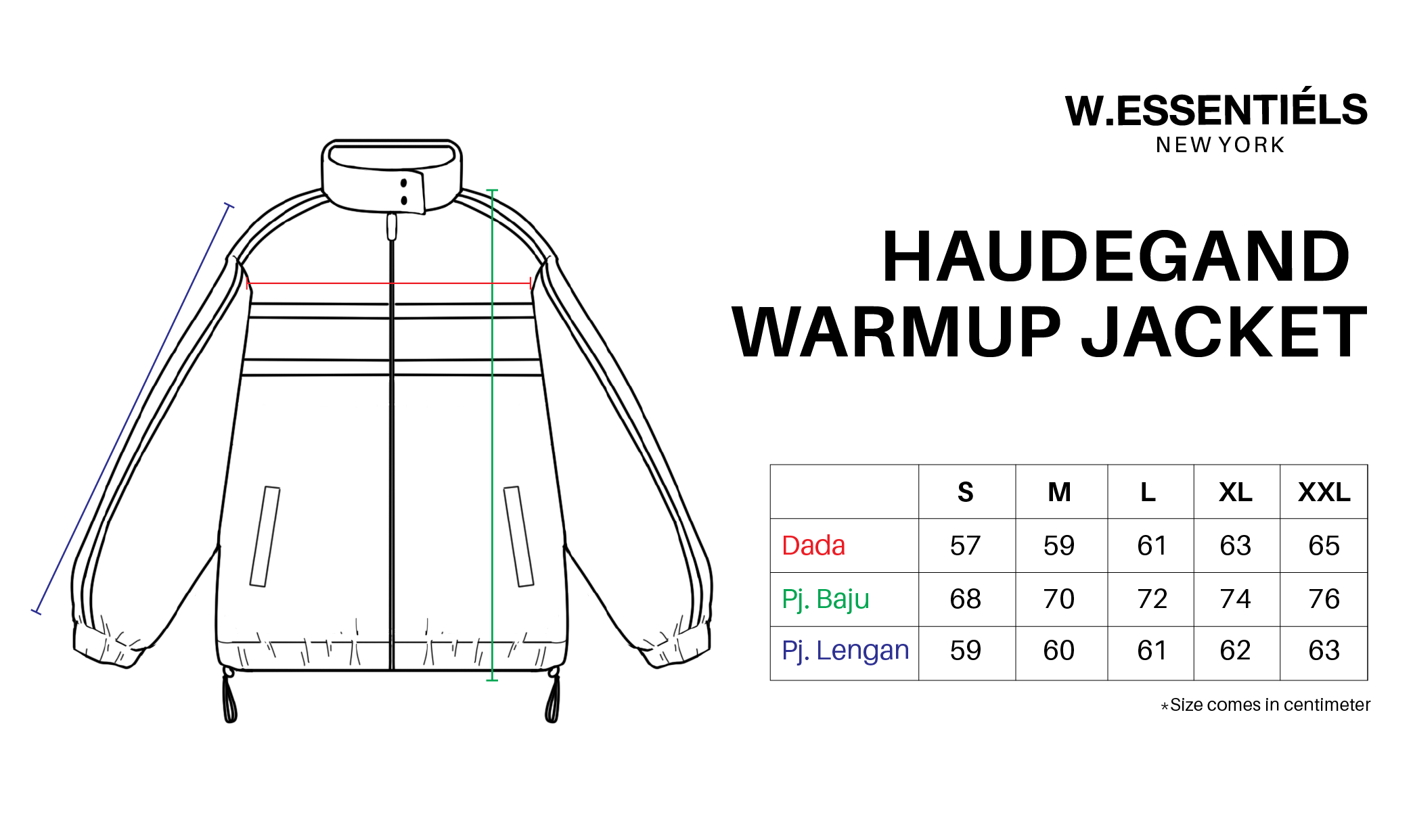 W.Essentiels Haudegand Warm up Jacket Midnight/White