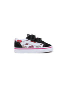 Vans Toddler Old Skool V Hook and Loop Love Shoes Black/Pink (1-4 Years)