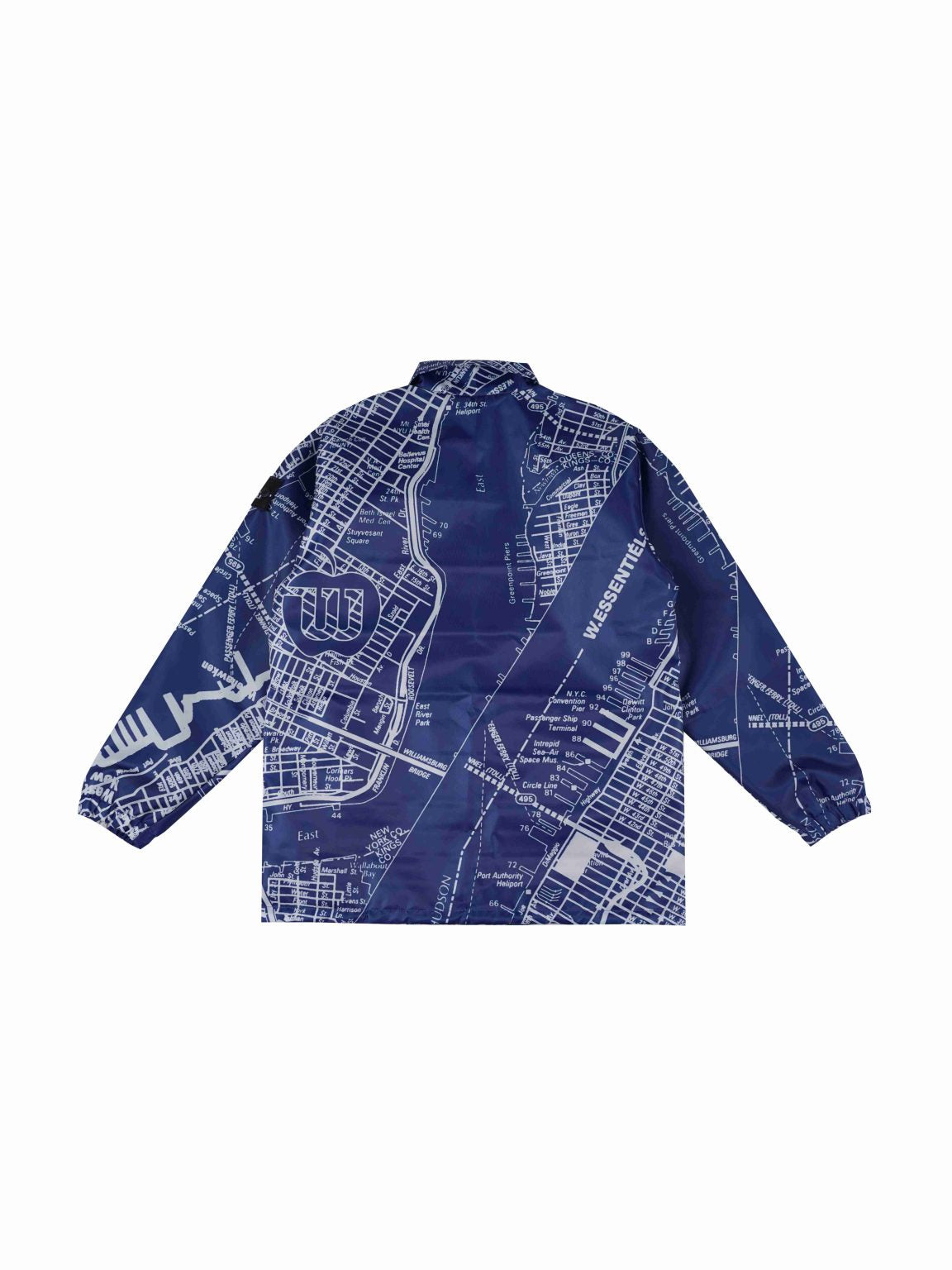 W.Essentiels Cambria Heights Full Print Windbreaker Jacket Map Royal