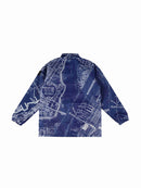 W.Essentiels Cambria Heights Full Print Windbreaker Jacket Map Royal