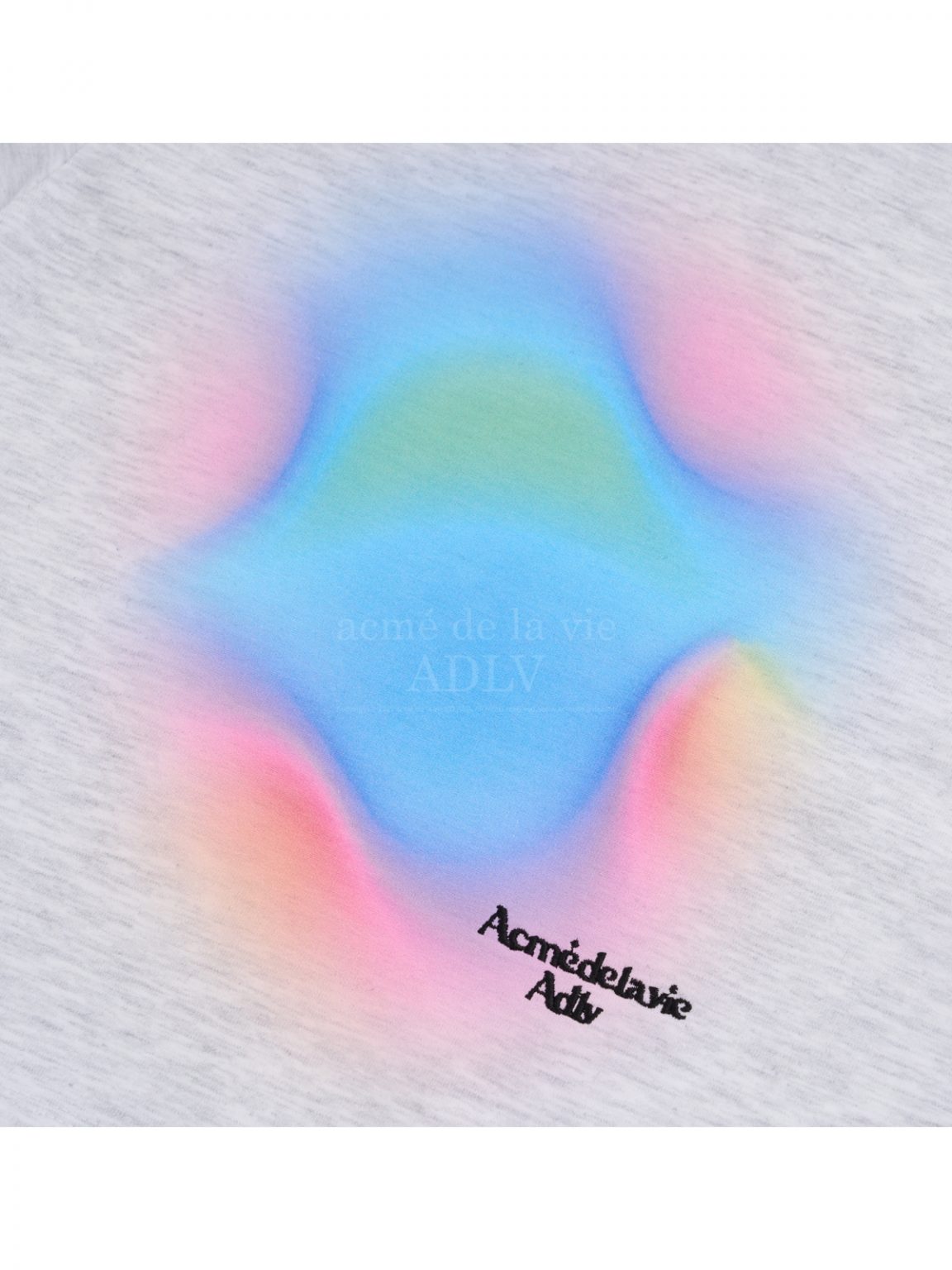 ADLV Rainbow Gradation Artwork Crop Top Short Sleeve T-Shirt Melange