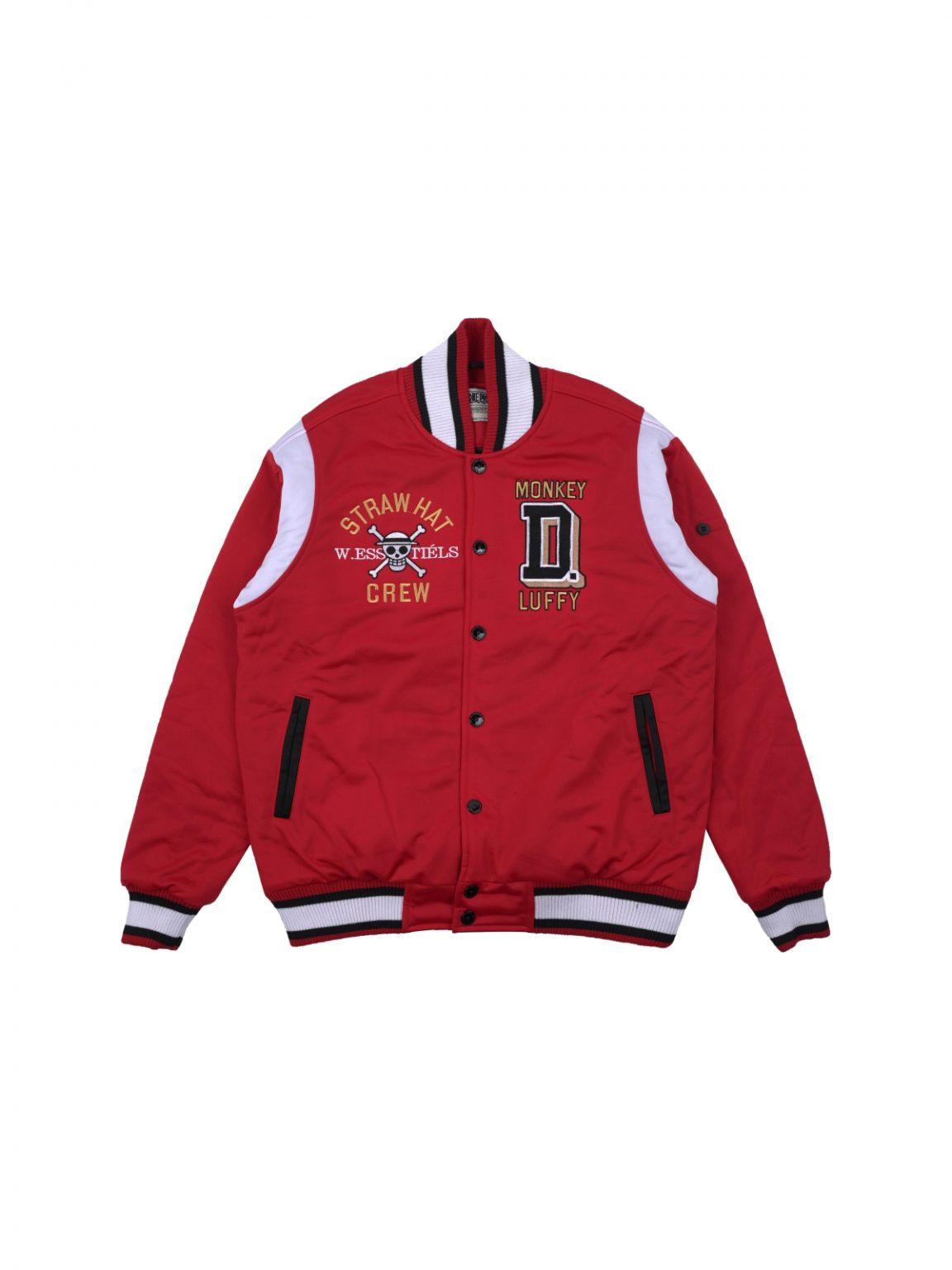 W.Essentiels x One Piece Monkey D. Luffy Vintage Varsity Jacket Cherry