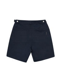 ADLV A Logo Pin Tuck Casual Short Pants Navy