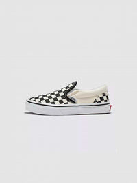 Vans Kids UY Classic Slip On (Checkerboard) Black/White