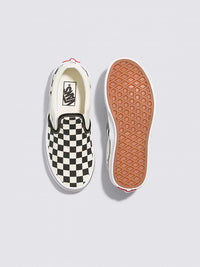 Vans Kids UY Classic Slip On (Checkerboard) Black/White