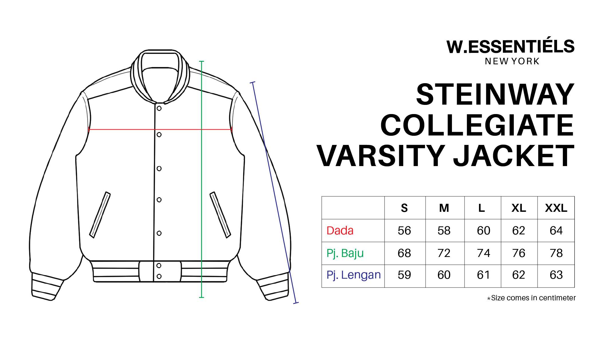 W.Essentiels Steinway Collegiate Varsity Jacket Midnight/Peach