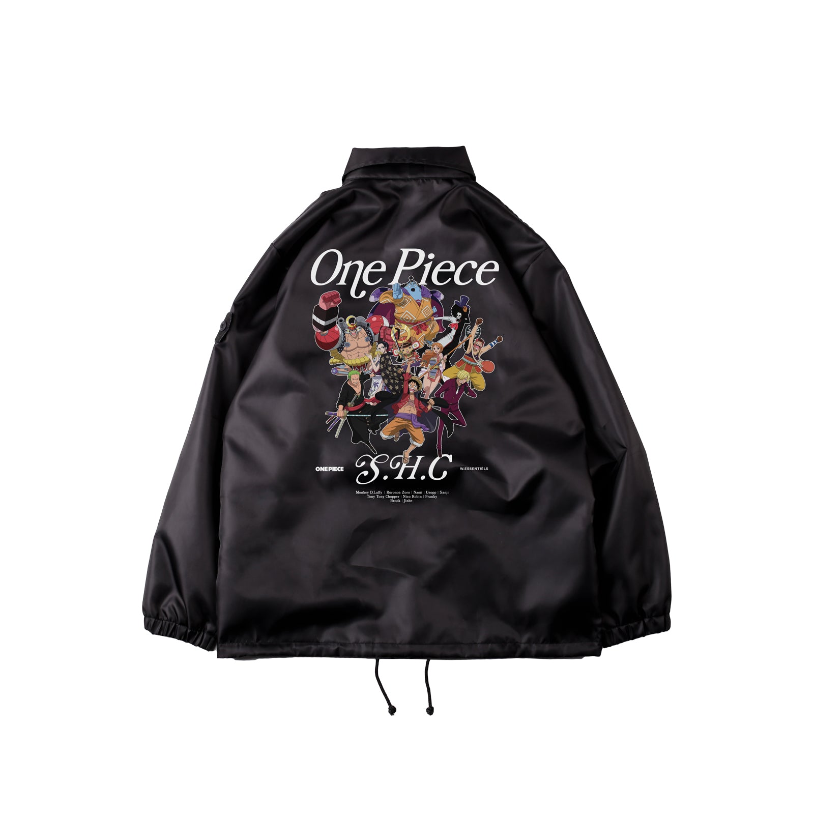 W.Essentiels X One Piece Strawhat Pirate Windbreaker Jacket Black