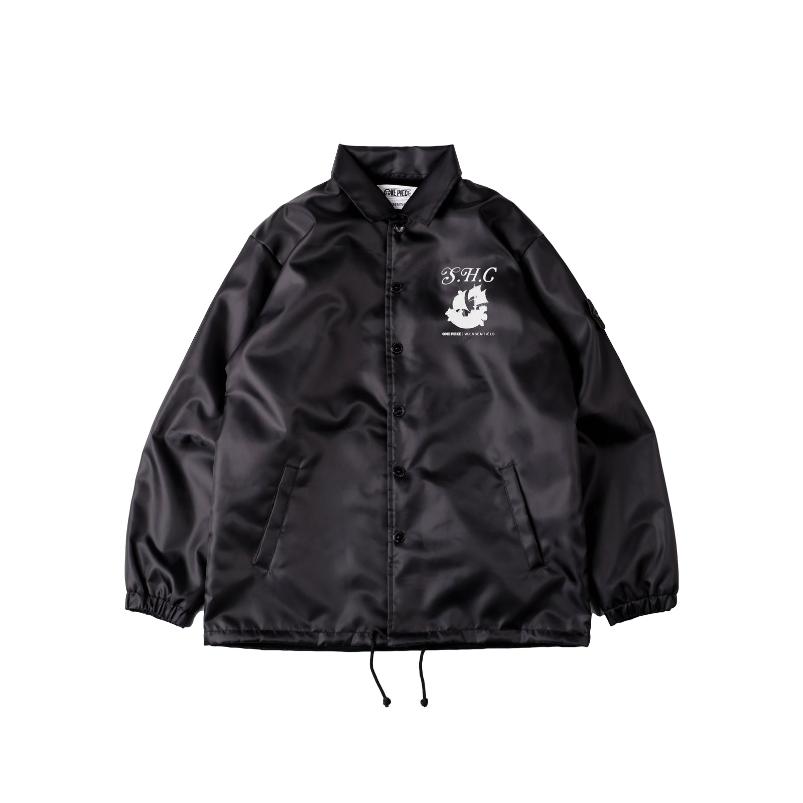 W.Essentiels X One Piece Strawhat Pirate Windbreaker Jacket Black