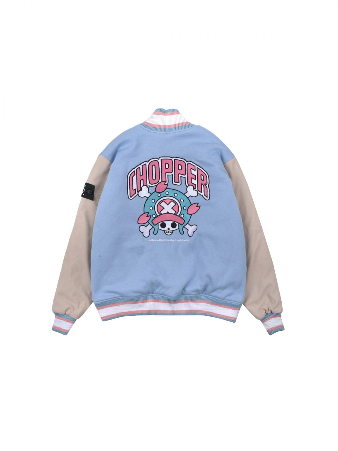 W.Essentiels x One Piece Tony Tony Chopper Collegiate Varsity Jacket Aqua Sand