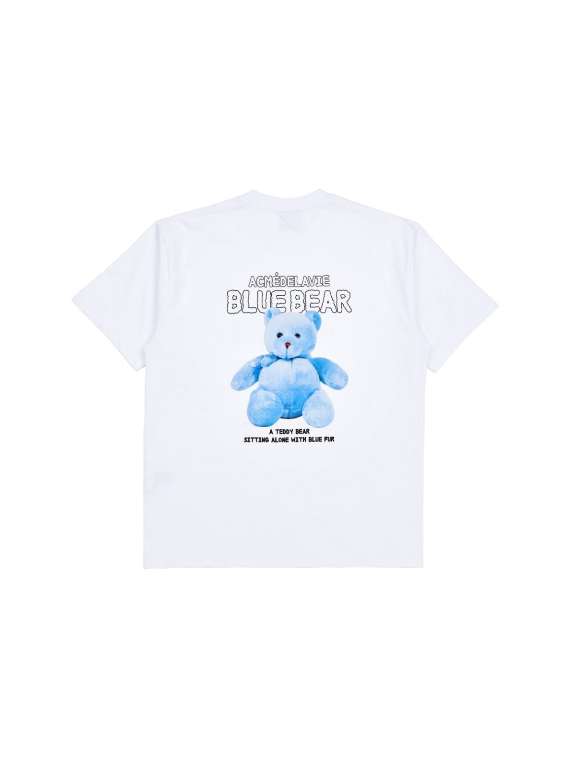 ADLV Blue Teddy Bear Short Sleeve T-Shirt White