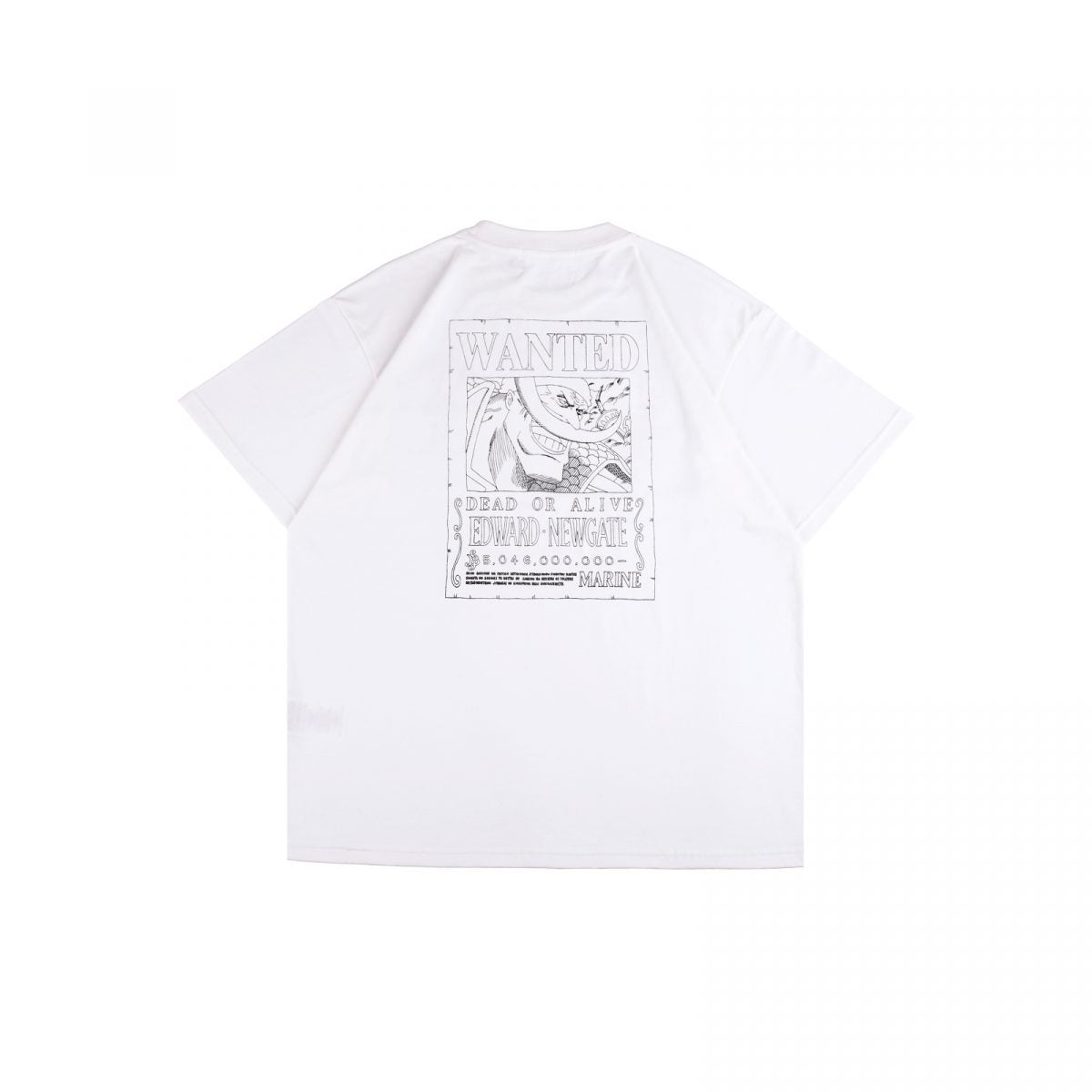 W.Essentiels X One Piece Whitebeard Wanted Poster Boxy Cut T-shirt Blanc White