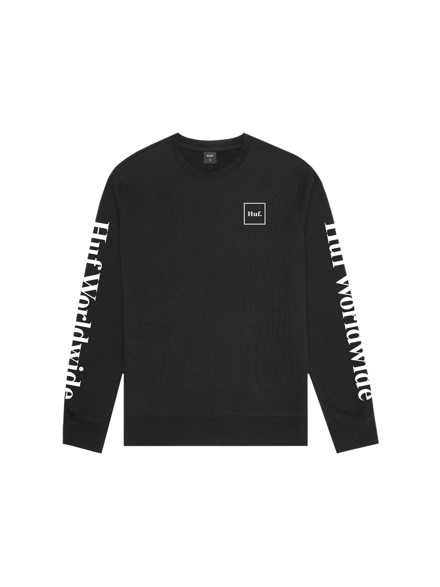 HUF Essentials Domestic Crewneck Sweatshirt Black – WORMHOLE STORE