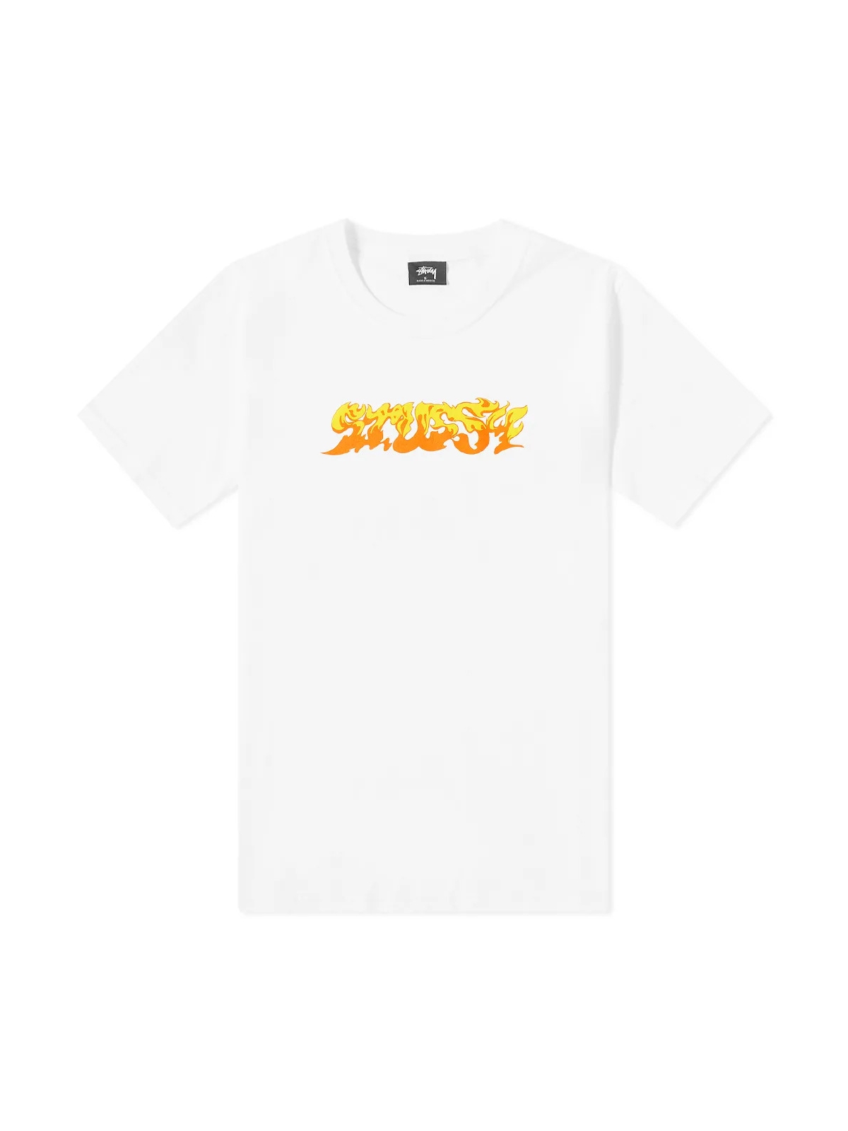 Stüssy Flames Tee White – WORMHOLE STORE